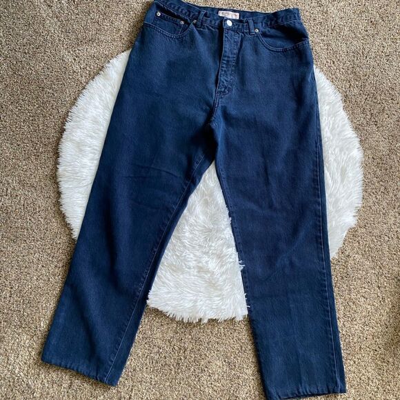 Vintage Guess Jeans Hemmed Mens Size 34 Green Logo - Picture 1 of 8